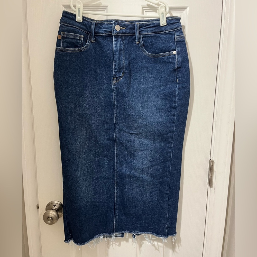 Judy Blue midi denim skirt L